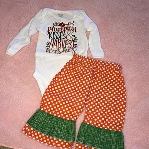 Customized Fall baby onesie set with pants